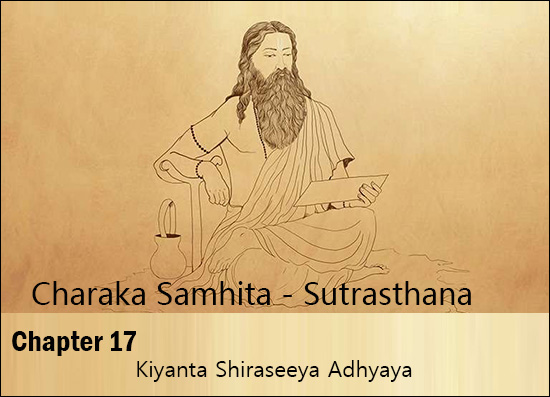 Chapter 17, Charaka Samhita, Kiyanta Shiraseeya Adhyaya, Sutrasthana, Symptoms Of Kiyanta Shiraseeya Adhyaya, Types Of Kiyanta Shiraseeya Adhyaya, Chapter 17 - Kiyanta Shiraseeya Adhyaya